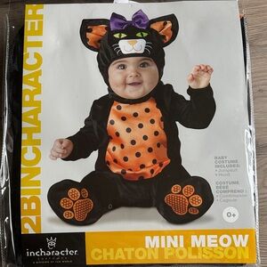 InCharacter Mini Meow Baby Costume - Black and Orange